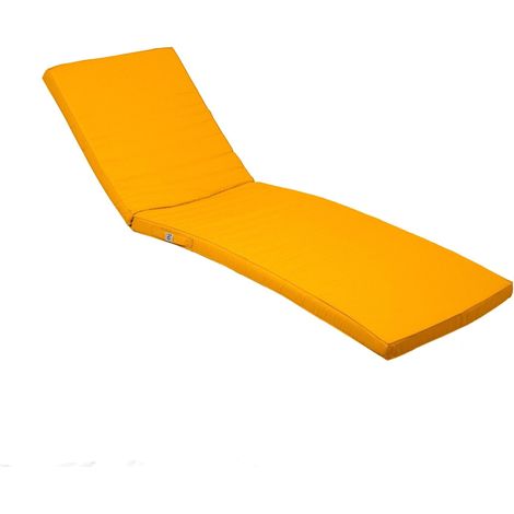 Matelas Bain de Soleil 185x60 Jaune Miel - Déhoussable & Imperméable (Transat)
