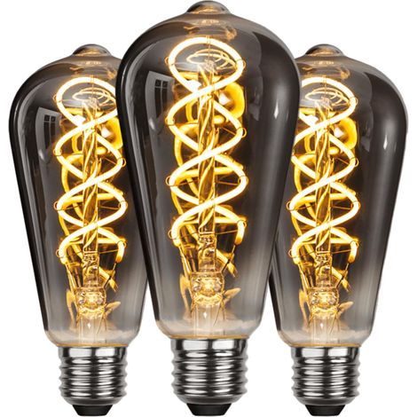 Ampoule LED vintage E27, économie d'énergie, style industriel, ampoule décorative rétro antique, 6 W, filament jaune, lot de 3 (1/5)