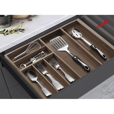 Range-couverts extensible en bambou - talla Bambou couleur noyer 505/825x473mm.