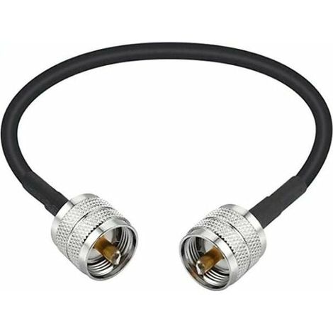 Cable Coaxial RG58 - Connecteur UHF Male PL-259 - Impédance 50 Ohm - Longueur 30 cm - Pour Analyseur D'antenne SWR Radio Amateur CB (1/5)