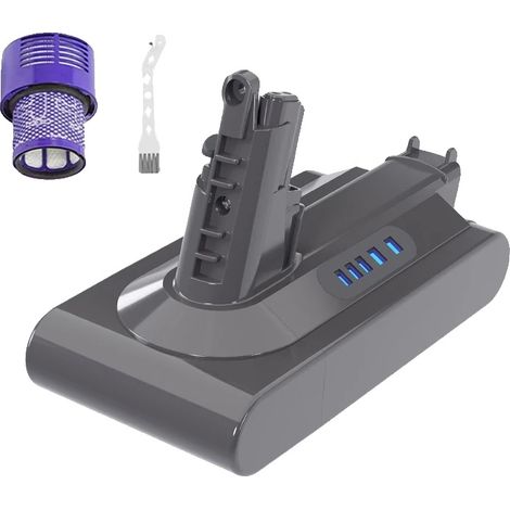 Batterie d'aspirateur rechargeable, capacité de 6000mAh, large compatibilité, V10 AVEC FILTRE (1/2)