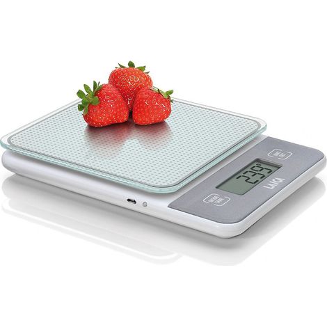 Weiße elektronische Küchenwaage 5 kg mit wiederaufladbarem Akku KS1320 Laica (1/2)