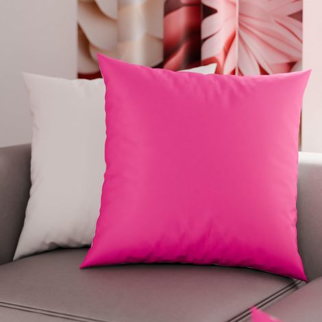 Lot de 2 Taies d'oreiller de Lit 50x30 cm, Housses de Coussin Unies Double Face Fuchsia Blanc, Taie Oreiller 100% Microfibre Hypoallergénique (1/3)