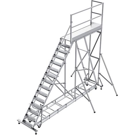 Plateforme roulante 15 marches - Hauteur max. de travail 5.00m - PTF215D-KRE