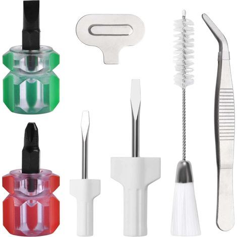Kit di pulizia per macchina da cucire da 7 pezzi - Placca ago e strumenti di riparazione - Per la manutenzione quotidiana - Multicolore - 10 cm x 5 cm (1/5)