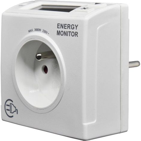Contrôleur de consommation - GAO - Mesure W/kWh/durée - Détection dès 4W - Disjoncteur intégré - 16A 3680W (1/5)