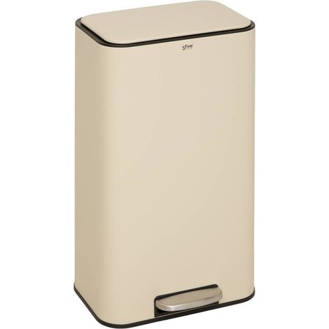 Cubo de basura rectangular con pedal delta de 30 litros, color arcilla - 5five (1/5)
