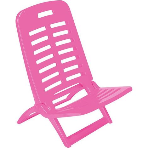 TRADE SHOP - Sedia Pieghevole Sdraio Da Spiaggia Mare Spiaggina Leggera Portatile Colorata Relax - Fucsia