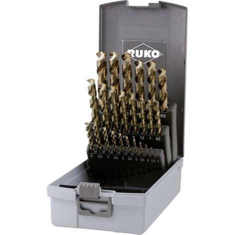RUKO 228215RO  HSSE-Co 5 Metall-Spiralbohrer-Set 25teilig 1 mm, 1.5 mm, 2 mm, 2.5 mm, 3 mm, 3.5 mm, (1/5)