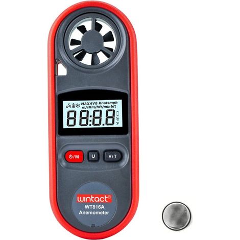 Tragbares Windgeschwindigkeitsmessgerät (Anemometer), digitales Lufttemperatur-Anemometer, Windgeschwindigkeitsmesser-Thermometer, HLK-Velometer