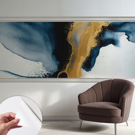 Tapete adhésive moderne pour salon et chambre à coucher Décoration rapide avec colle Abstraction colorée 250x104 cm (1/5)