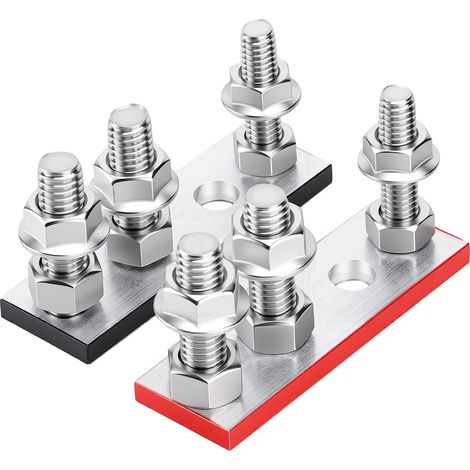 Adaptateur borne batterie, 2 pièces, goujons 3/8" 5/16", extrémités marines zinguées lithium plomb (1/5)