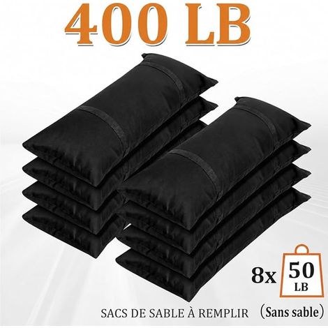 Parasol and Gazebo Weight Bags, Weights for Gazebo, Canopy and Trampoline, Weather Resistant, Oxford Fabric, Attachment for Garden Furniture (1/2)
