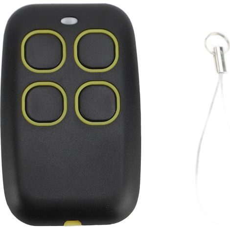 Lot de 4 télécommandes sans fil pour porte de garage automatique (bande complète 250-913 MHz), jaune. Compatible avec les portes à enroulement et les portes automatiques. (1/2)