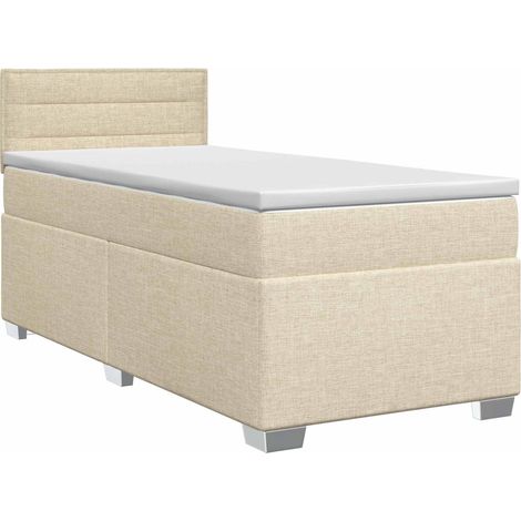 Boxspringbett mit Matratze Creme 100 x 200 cm Stoff vidaXL (1/5)
