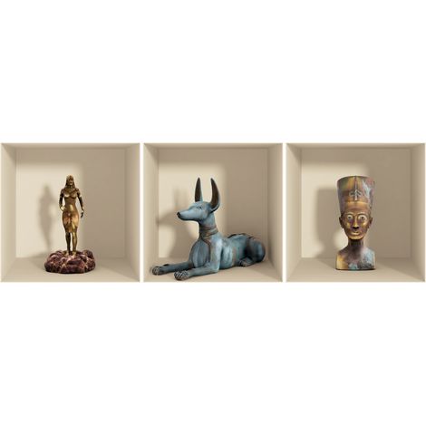 Sticker effet 3D Egypte statues et vases 30 x 90 cm (1/2)