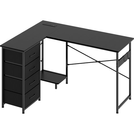 Levede Office Gaming Desk Reversible L-shaped Corner Computer Table 4 Drawers