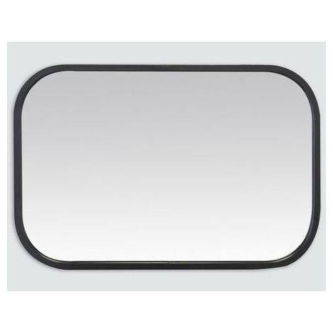 Miroir métal noir arrondi 40x60cm (1/4)