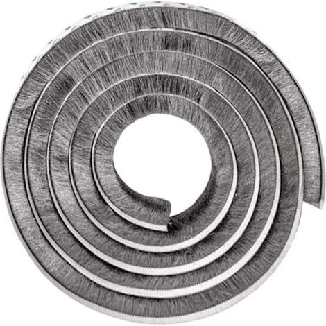 Joint de Porte et Fenêtre Isolation Autocollant, Bande Étanchéité Brosse pour Garage, Gris, 10M (1/4)