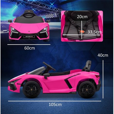 Coche eléctrico para niños de 3 a 5 años, teledirigido, con claxon, rosa HAVRYA (1/3)