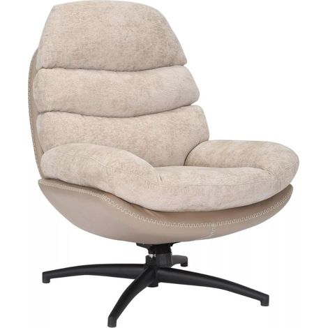 Fauteuil design beige bi matière Lagie (1/5)