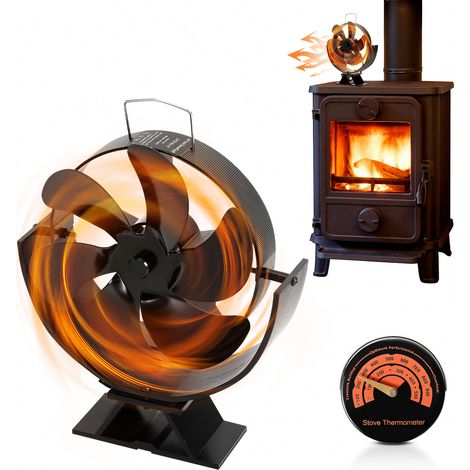 SWANEW Ventilatore a 6 lame per stufe a legna e caminetti - Strumento per caminetto (1/5)