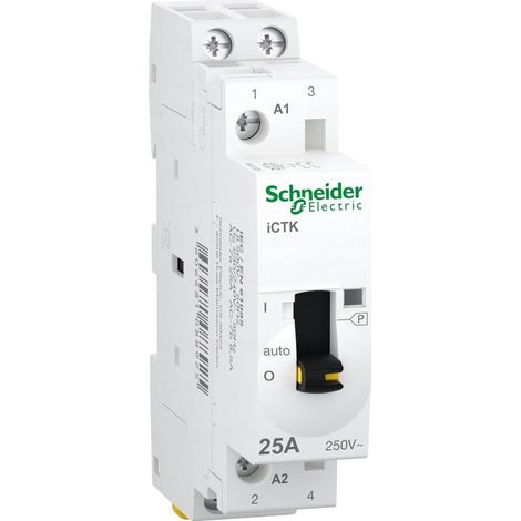 Contacteur modulaire à commande manuelle, Acti9 iCTK50r-25-20-230 25A 2NO 50 (1/2)