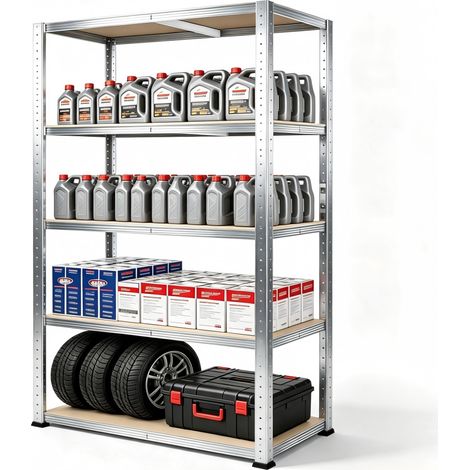 Brstheco Étagères de garage en métal 2 en 1,180x90x40cm, 1 pièce (1/5)