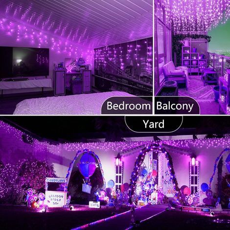AIDUCHO 10m 100 LED Lichterkette für Karneval, Hochzeit, Außen-, Garten- und Innenbeleuchtung (Lila) (1/4)