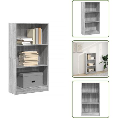 Bücherregal Grau Sonoma 60x24x109 cm Holzwerkstoff - Bücherregal - Bücherregale - Bücherschrank - Bücherschränke (1/5)