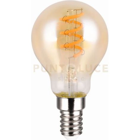 LAMPADINA ATTACCO E14 PALLINA AMBRA DIMMERABILE CON INTERRUTTORE 4W · 180lm, 1800K