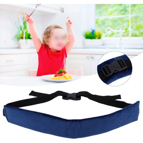Harnais de sécurité portable pour chaise haute bébé, lavable et ajustable - Bleu (1/5)