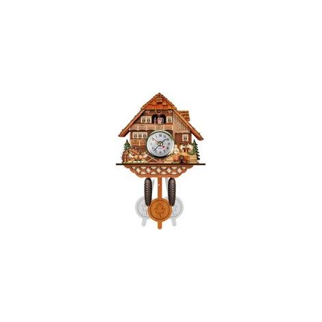 Horloge à coucou en bois, grand modèle style vintage, pour la décoration du salon, de la chambre ou du bureau (1/5)