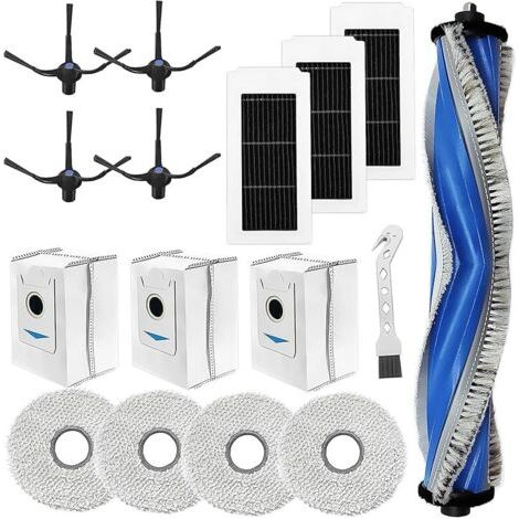 ALLIANDISFOREHILL Accessoires pour ECOVACS DEEBOT X5 Omni / X5 Pro Robot aspirateur pice de Rechange, Brosses Rouleau + 4 Chiffon + 3 Sac poussire + 4 brosses latrales + 3 filtres (1/5)