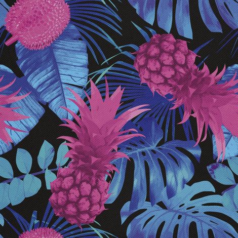 Outdoor dekostoffe oxford - Motiv Ananas und Palmblätter I DX097 (1/5)