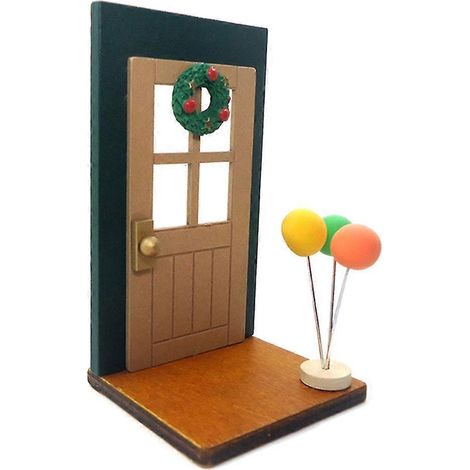 1:12 Puppenhaus-Ballontür-Weihnachtsdekoration Miniatur für Puppenhausmöbelzubehör DIY-Szenengestaltung Mini-Feengartendekoration
