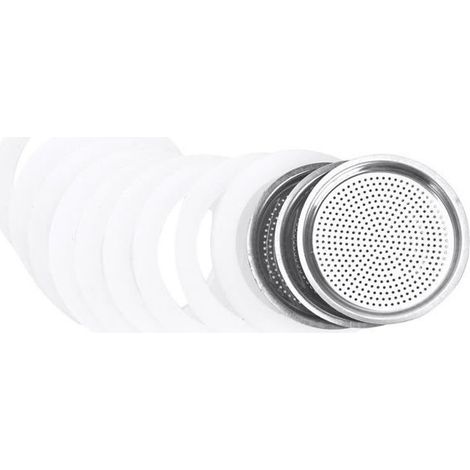 Lot de 9 Joints et 3 Filtres en Acier Inoxydable pour Cafetière Italienne 6 Tasses