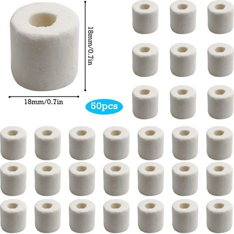 Effektive natürliche Keramikperlen, Wasserfiltrations-Keramikperlen für alle Arten von Aquarien und Teichen, stabilisiert den pH-Wert des Wassers (50 Stück, Weiß) (1/4)