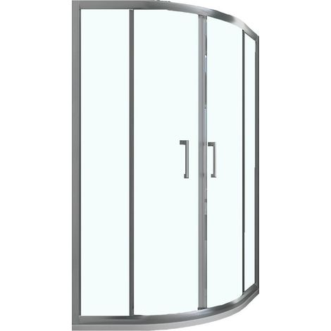 Box Doccia Semicircolare 2 Ante Scorrevoli in Cristallo Trasparente 6mm H190 Bonussi Giuly 80x80 cm