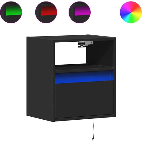 Maison Exclusive - Mesitas de noche de pared con luces LED 2 unid
