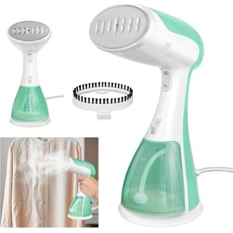 DAYPLUS Défroisseur Vapeur, Fer à Repasser Portable 2500W 300ML Réchauffage Rapide Défroisseur à Main Vapeur à Vêtements -Vert