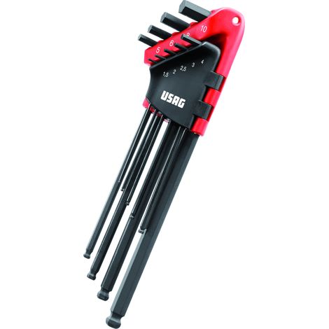 SERIE SET KIT CHIAVI ESAGONALI A SNODO SNODATE 9 PZ EXTRA LUNGHE USAG 280 XLTS/S9