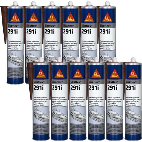 Lot de 12 colles mastic marine SIKA Sikaflex 291i - Bois - 300ml