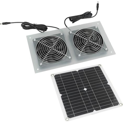 15-Watt-Solarventilator, effizientes Solar-Doppelventilator-Set für Geflügelfarmen, Gewächshäuser, Schuppen, Tierställe und Fenster (1/5)