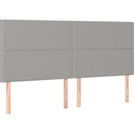 Testiera letto accessorio camera da letto mobile LED 180 x 5 x 118/128 cm tessuto grigio chiaro TDL0201346