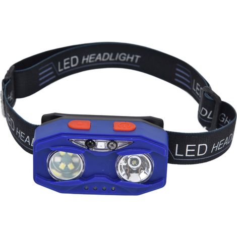 Gestengesteuerte LED-Stirnlampe, USB-aufladbar, wasserdicht, zwei Lichtquellen, verstellbares Kopfband, intelligenter Schalter (1/5)