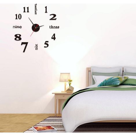 Horloge Murale Silencieuse - Cadran Numérique Sans Tictac - Décoration Murale Personnalisable Pour Salon Chambre Bureau - Acrylique - 1 Pièce (1/5)