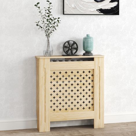Cache-radiateur en MDF pour salon, chambre ou couloir, 78 x 19 x 82 cm, chêne