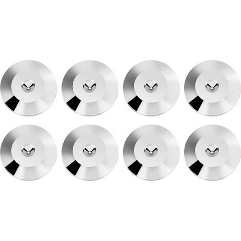 8 Pièces de Pieds Antichoc Universels pour Enceintes en Cuivre 25 x 4mm, Disques d'Isolation Acoustique Argentés (1/5)