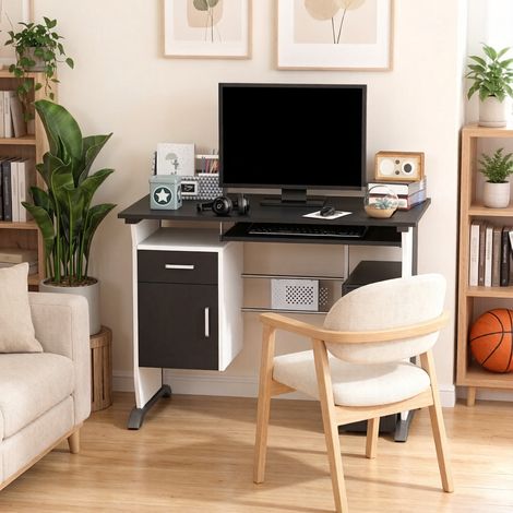 Table de jeu de style contemporain, bureau d'ordinateur, bureau de bureau, bureau avec plusieurs espaces de rangement (bureau seul) (1/4)